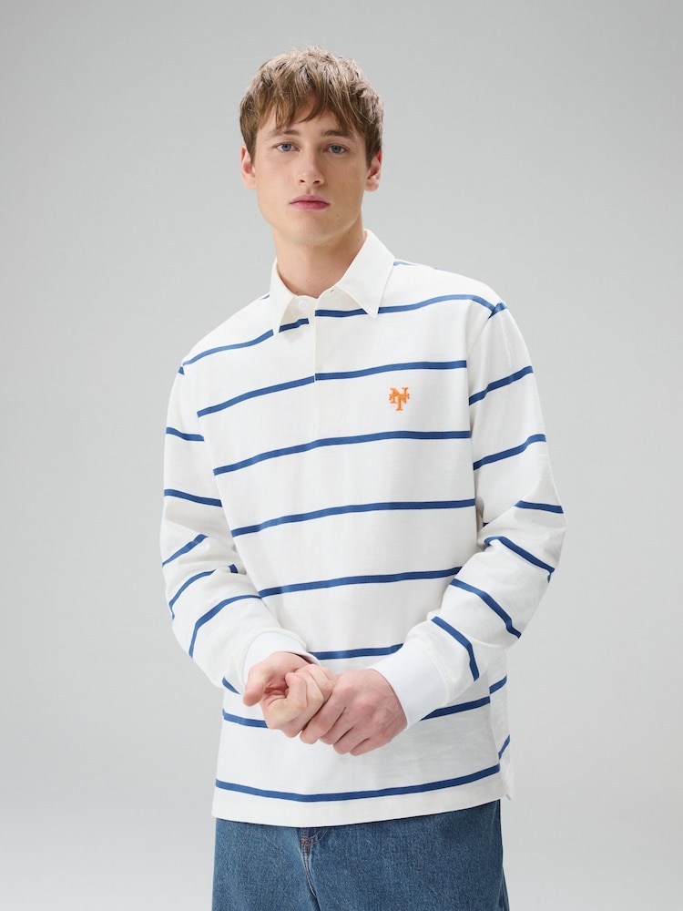 Blue/White Stripe Rugby Shirt - Image 1 of 7