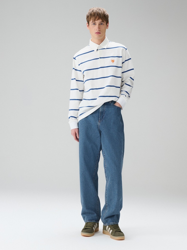 Blue/White Stripe Rugby Shirt - Image 2 of 7