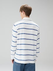 Blue/White Stripe Rugby Shirt - Image 3 of 7