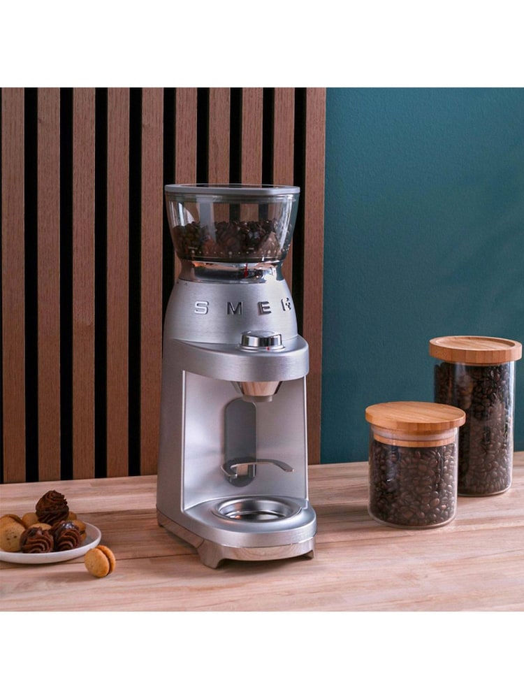 Smeg Stainless Steel 50s Style Mini Pro Coffee Grinder - Image 1 of 7