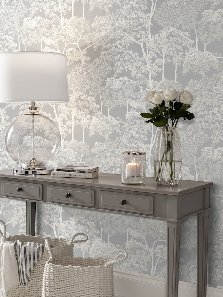 Graham & Brown Grey Idyll Tree 10M Wallpaper - Image 1 of 4 Graham & Brown Grey Idyll Tree 10M Wallpaper - Image 1 of 4