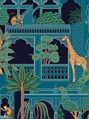 Graham & Brown Navy Animahal 10M Wallpaper - Image 2 of 3