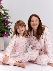 Boux Avenue Pink Matching Stripe Christmas Pyjamas in a Bag - Image 3 of 4