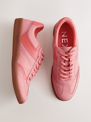Coral Pink Lace-Up Trainers - Image 1 of 5