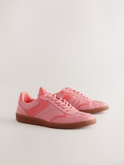 Coral Pink Lace-Up Trainers - Image 2 of 5