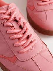 Coral Pink Lace-Up Trainers - Image 4 of 5