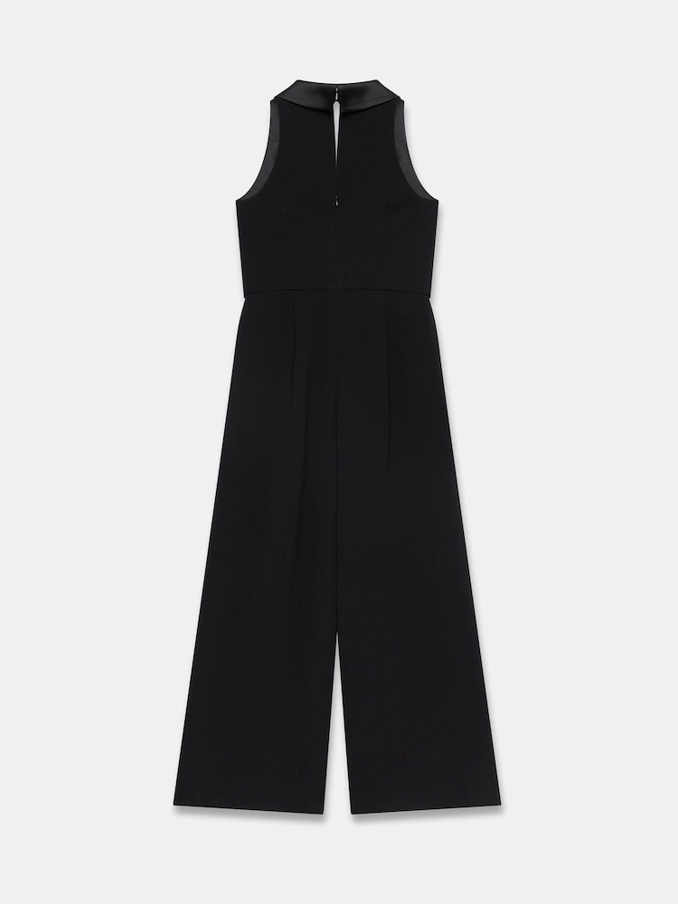 Mint Velvet Black Black Tuxedo Wide Leg Jumpsuit - Image 4 of 4 Mint Velvet Black Black Tuxedo Wide Leg Jumpsuit - Image 4 of 4