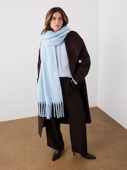 Mint Velvet Blue Brushed Tassel Scarf - Image 3 of 6