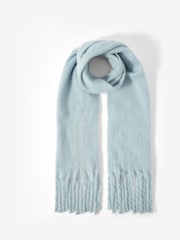 Mint Velvet Blue Brushed Tassel Scarf - Image 4 of 6