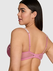 Victoria's Secret Pink Cashmere Rose Pink Push Up Daisy Embroidery Bra - Image 3 of 4