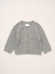 Rock-A-Bye Baby Boutique Grey Cardigan with Embroidery Back Detail - Image 1 of 4