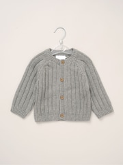 Rock-A-Bye Baby Boutique Grey Cardigan with Embroidery Back Detail - Image 2 of 4