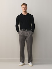 Black V-Neck Regular Fit Cotton Rich Jumpers 2 Pack - Image 3 of 8