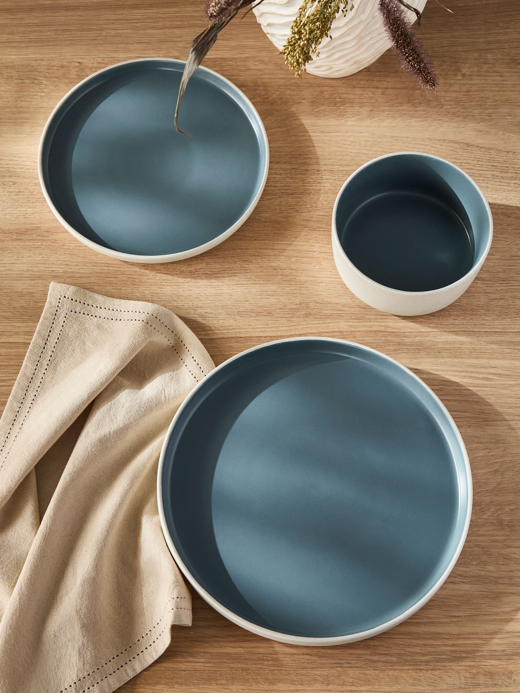 Buy 12 Piece Teal Blue Otis Dinner Set from Next USA