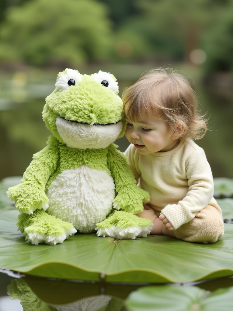 Warmies Green Large Frog Fully Heatable Plush Toy - Image 1 of 5 Warmies Green Large Frog Fully Heatable Plush Toy - Image 1 of 5