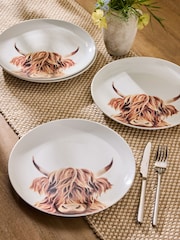 Set of 4 Hamish The Highland Cow Dinner Plates - 圖片 1/3
