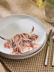 Set of 4 Hamish The Highland Cow Dinner Plates - 圖片 2/3