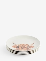 Set of 4 Hamish The Highland Cow Dinner Plates - 圖片 3/3