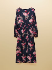 Joules Floral Printed Long Sleeve Midi Dress - Image 2 of 4