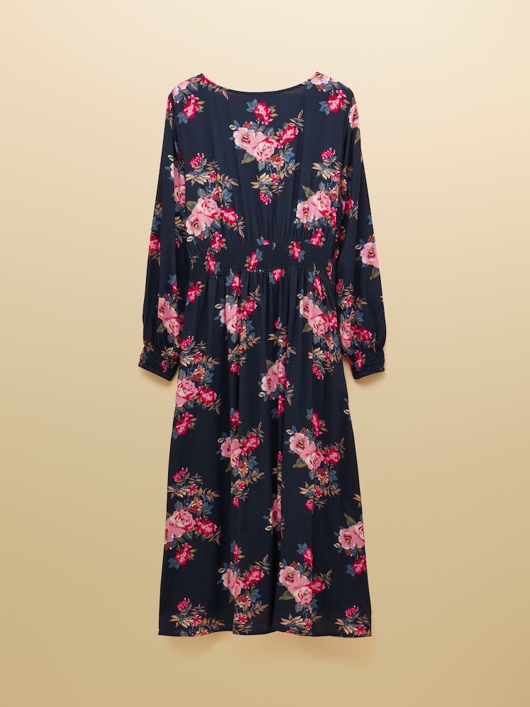 Joules Floral Printed Long Sleeve Midi Dress - Image 2 of 4 Joules Floral Printed Long Sleeve Midi Dress - Image 2 of 4