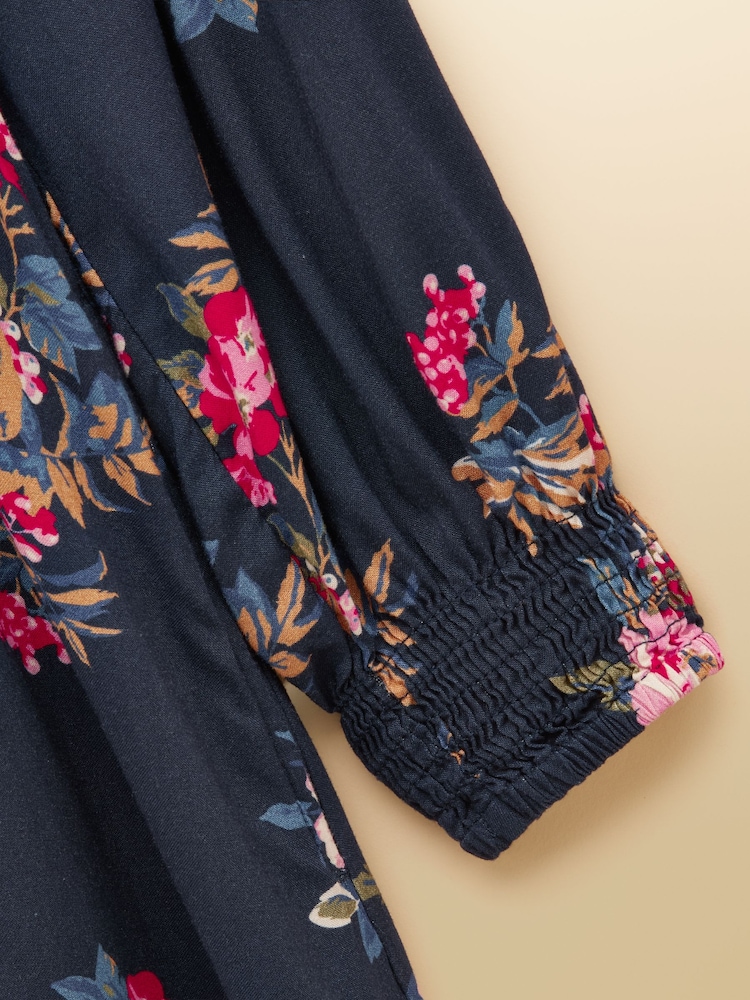 Joules Floral Printed Long Sleeve Midi Dress - Image 4 of 4 Joules Floral Printed Long Sleeve Midi Dress - Image 4 of 4