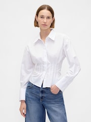 Gap White Cotton Poplin Fitted Shirt - Image 1 of 4