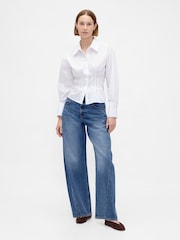 Gap White Cotton Poplin Fitted Shirt - Image 3 of 4