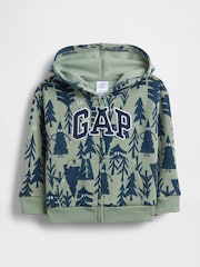 Gap Green Relaxed Logo Print Zip Hoodie (6mths-5yrs) - Image 1 of 3