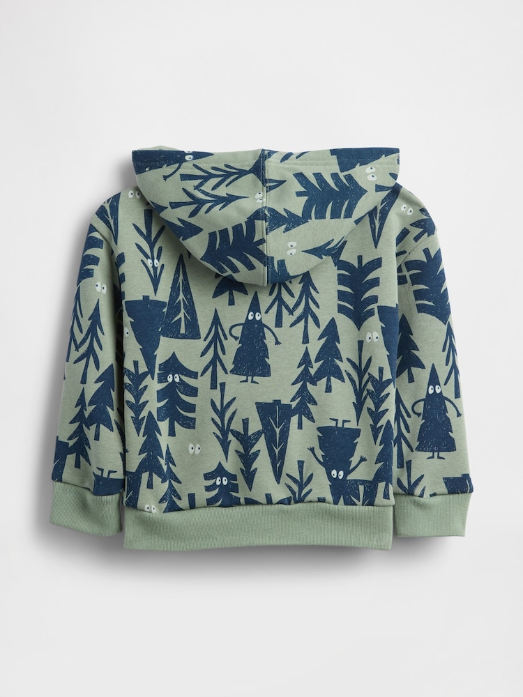 Gap Green Relaxed Logo Print Zip Hoodie (6mths-5yrs) - Image 2 of 3 Gap Green Relaxed Logo Print Zip Hoodie (6mths-5yrs) - Image 2 of 3