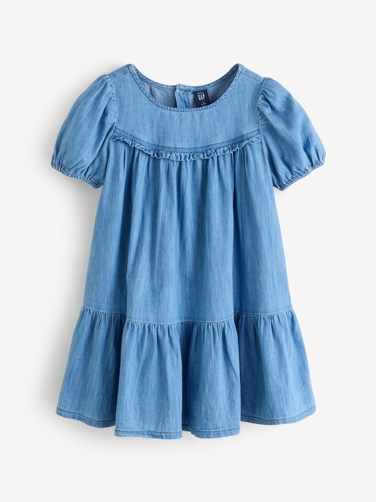 Gap Medium wash Denim Puff Sleeve Dress (6mths-5yrs) - Image 1 of 5 Gap Medium wash Denim Puff Sleeve Dress (6mths-5yrs) - Image 1 of 5