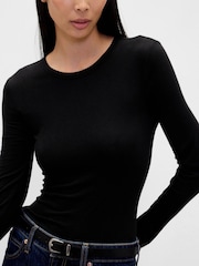 Gap Black Lightweight Crew Neck Long Sleeve T-Shirt - Image 3 of 5