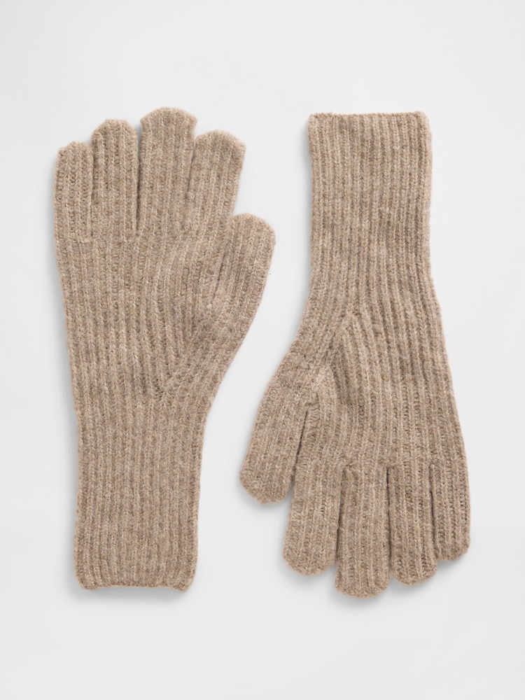 Gap Beige CashSoft Ribbed Gloves - Image 1 of 1 Gap Beige CashSoft Ribbed Gloves - Image 1 of 1