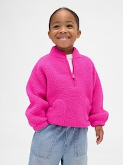 Gap Sherpa Half Zip Pullover Sweatshirt (6mths-5yrs) (6mths-5yrs) - Imagen 1 de 4