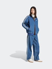 adidas Originals Denim Dark Blue Firebird 3-Stripe Jeans - Image 3 of 6