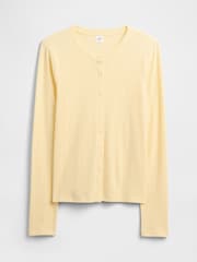 Gap Yellow Pointelle Button-Up Top - Image 5 of 5
