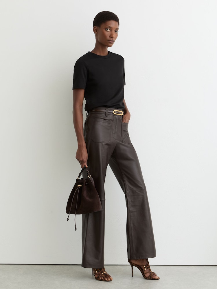 Reiss Animal Roxanne Suede Leopard-Print Strappy Sandals - Image 1 of 6