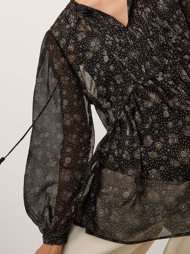 Monsoon Black Clara Dotwork Print Blouse - Image 4 of 4