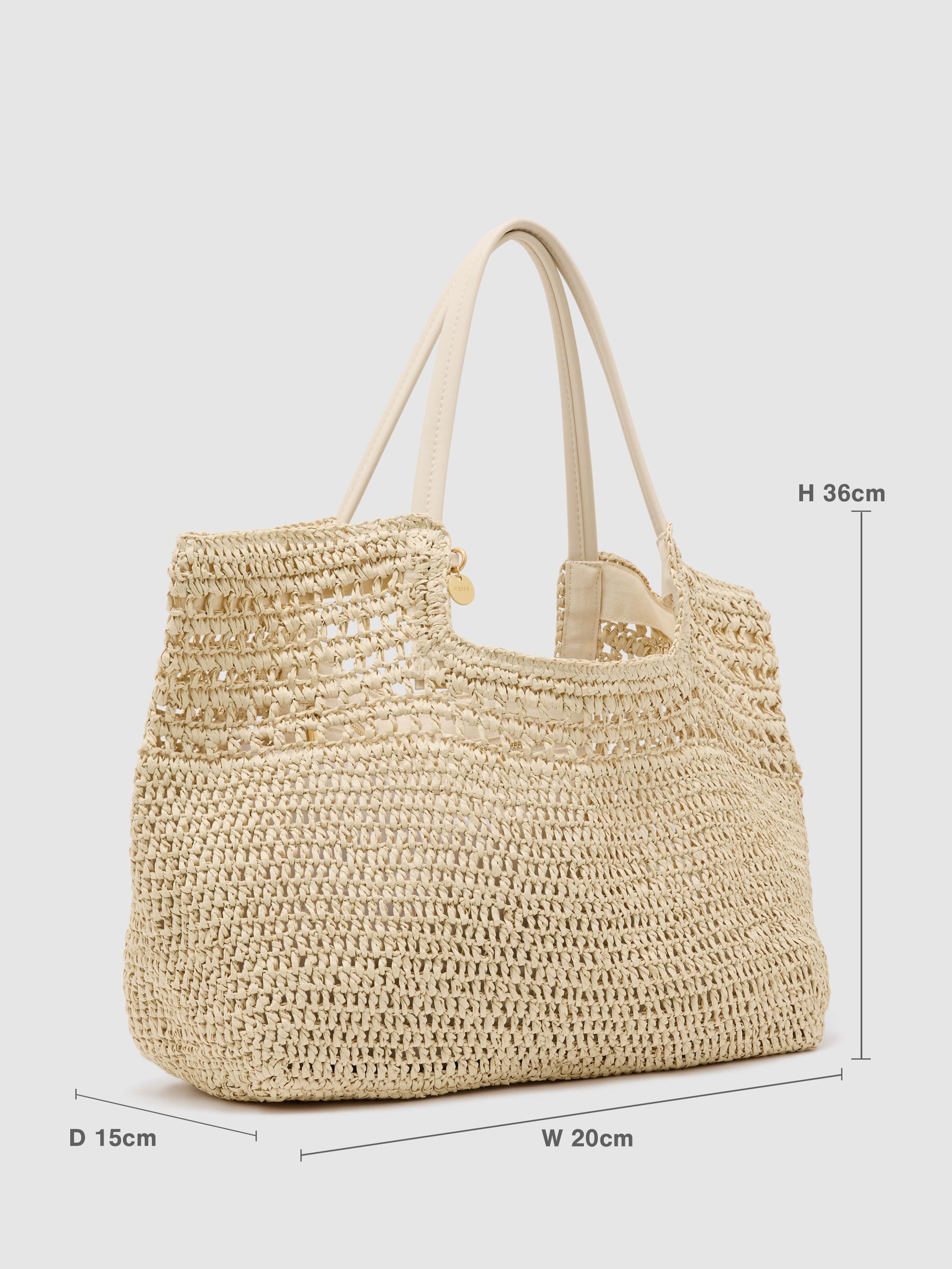 Buy Reiss Natural Evelyn Raffia-Effect Cut-Out Tote Bag from Next USA