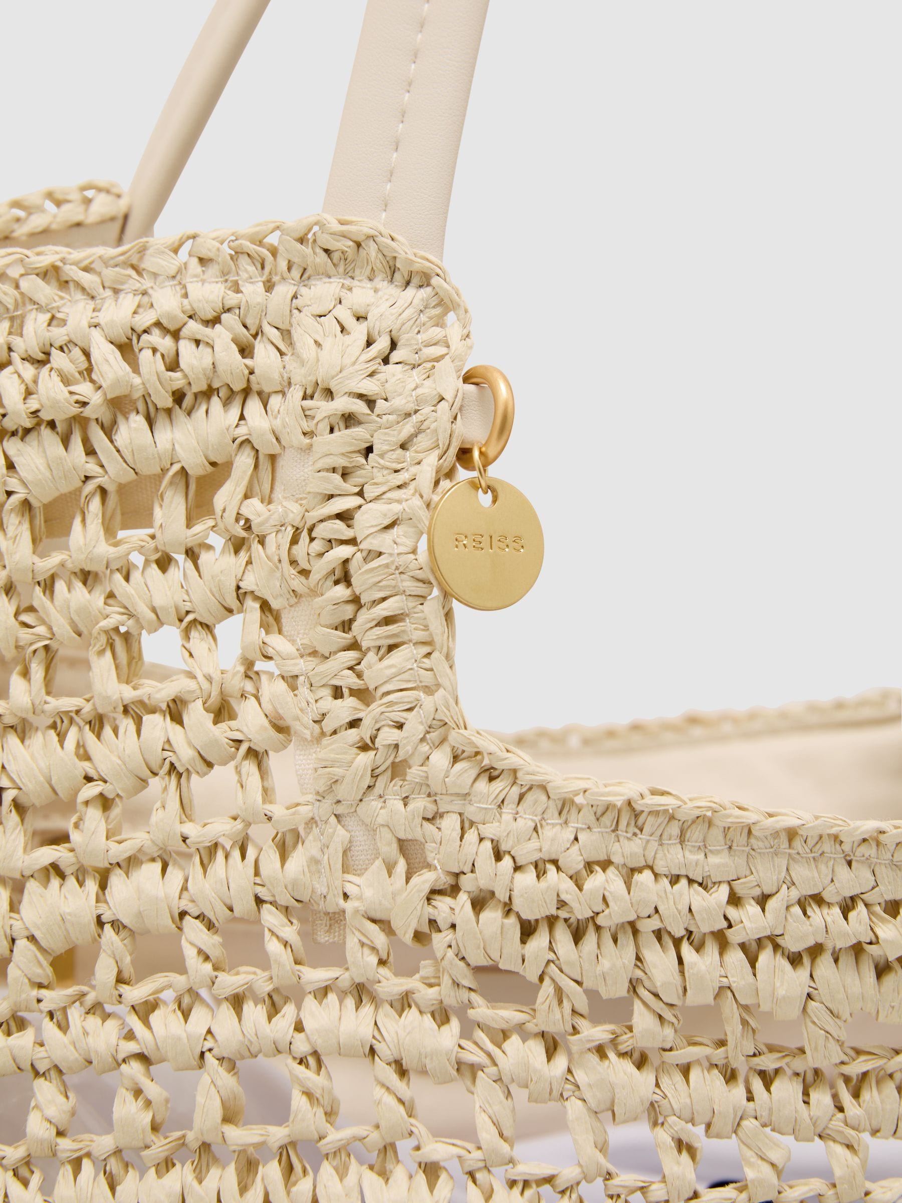 Buy Reiss Natural Evelyn Raffia-Effect Cut-Out Tote Bag from Next USA