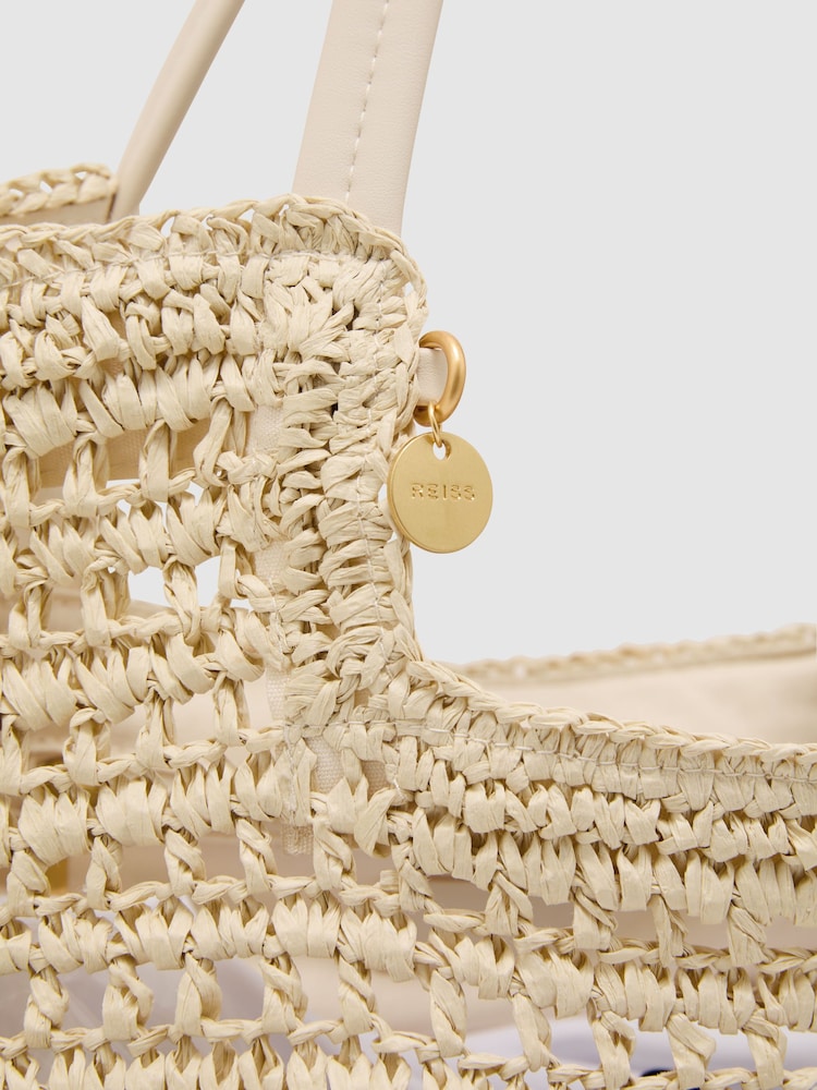 Reiss Evelyn Raffia-Effect Cut-Out Tote Bag - Imaginea 5 din 5 Reiss Evelyn Raffia-Effect Cut-Out Tote Bag - Imaginea 5 din 5