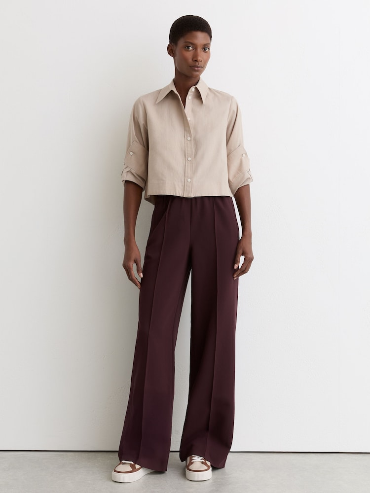 Reiss Natural/Tan Leanne Low-Top Platform Trainers - Image 2 of 5 Reiss Natural/Tan Leanne Low-Top Platform Trainers - Image 2 of 5