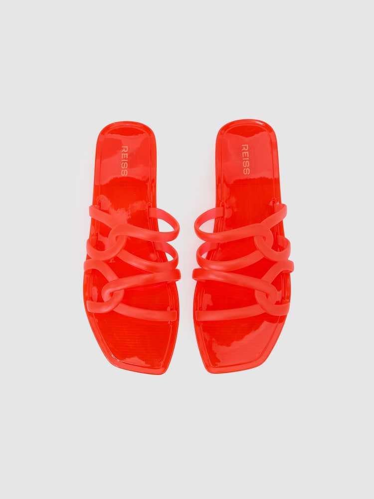 Buy Reiss Pink Juliette Interlocking Jelly Slide Sandals  display picture 2