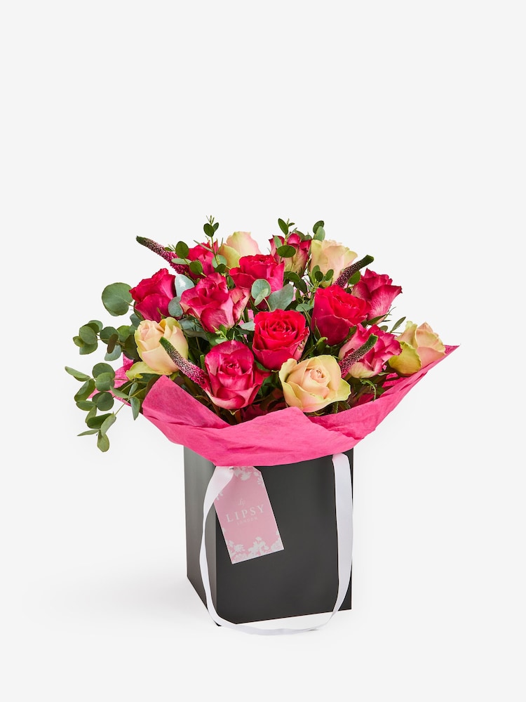 Lipsy Pink Autumn Rose Fresh Flower Bouquet in Gift Bag - Image 2 of 4