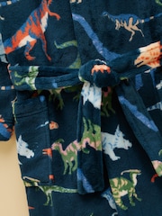 Joules Boys' Snug Navy Dino Dressing Gown - Image 3 of 5