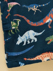 Joules Boys' Snug Navy Dino Dressing Gown - Image 4 of 5