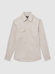 Reiss Stone Mcrae Twin-Pocket Overshirt with Stretch - Image 2 of 7