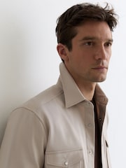 Reiss Stone Mcrae Twin-Pocket Overshirt with Stretch - Image 6 of 7