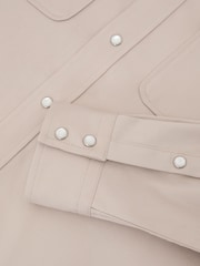 Reiss Stone Mcrae Twin-Pocket Overshirt with Stretch - Image 7 of 7