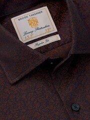 Brook Taverner Blue Cotton Jacquard Shirt - Image 5 of 5
