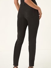 Roman Black Petite Suedette Stretch Denim Leggings - Image 3 of 5